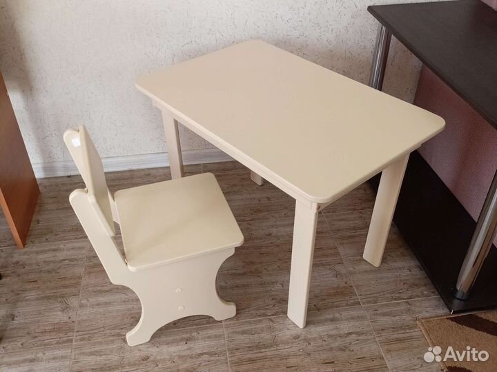 Детский стол, стул, деревянный
