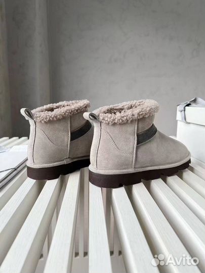 Ботинки женские Brunello Cucinelli grey suede