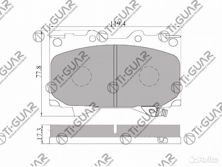 Тормозные колодки TG-498C/PF1411 (керамика)* Ti