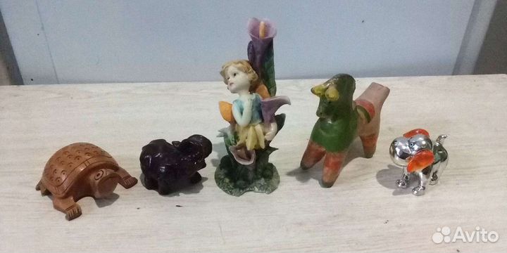 Фигурки сувенирные Собачка, черепаха, слон, фея