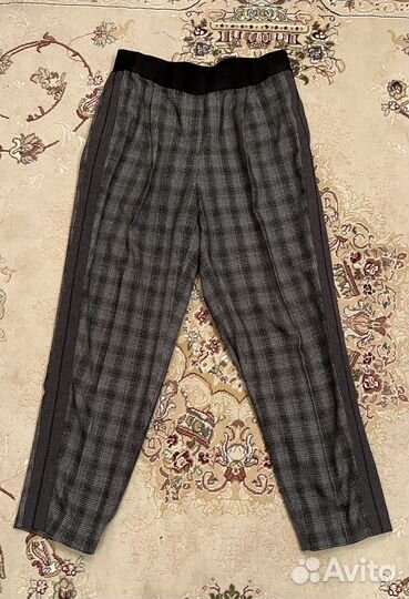 Брюки женские «бананы» в клетку с лампасами 50 р