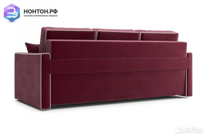 Диван еврокнижка Леон 3-х местный бордовый