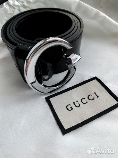Ремень женский Gucci черный лаковая кожа