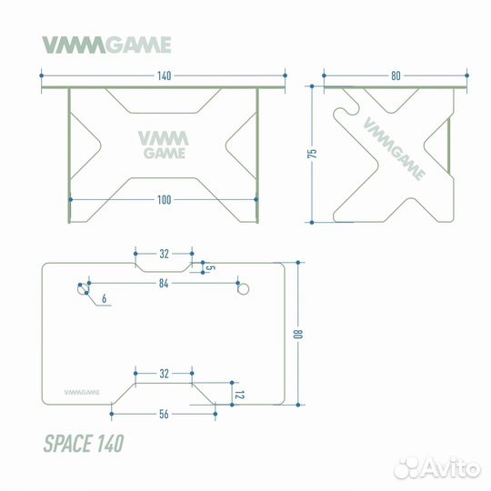 Игровой компьютерный стол vmmgame space lunar 140
