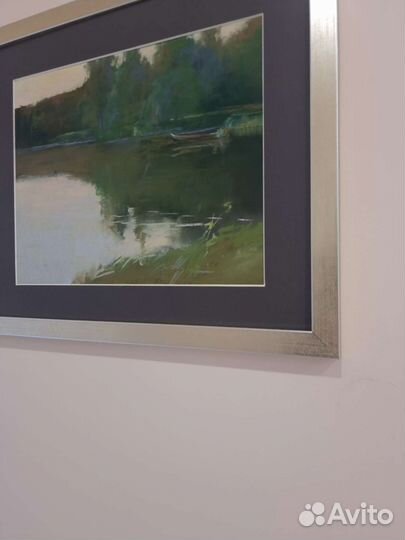 Картина пастелью пейзаж в интерьер