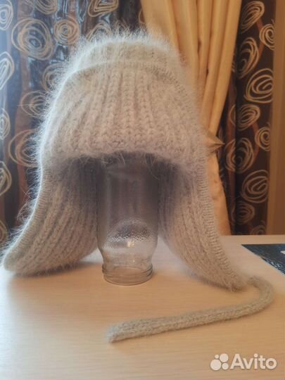 Шапка ушанка вязанная новая