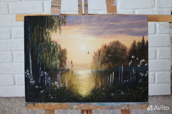 Картина Маслом Пейзаж Пруд