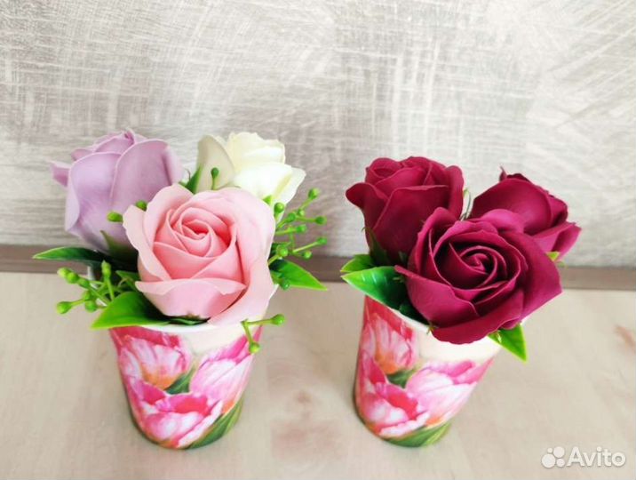Букетики мини из мыльных роз