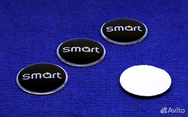 Комплект 3D наклеек колпачка Mercedes Smart 56 мм