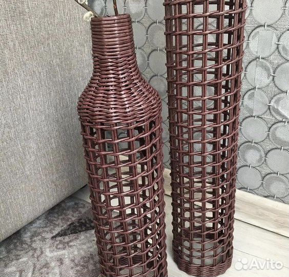 Ваза напольная плетеная