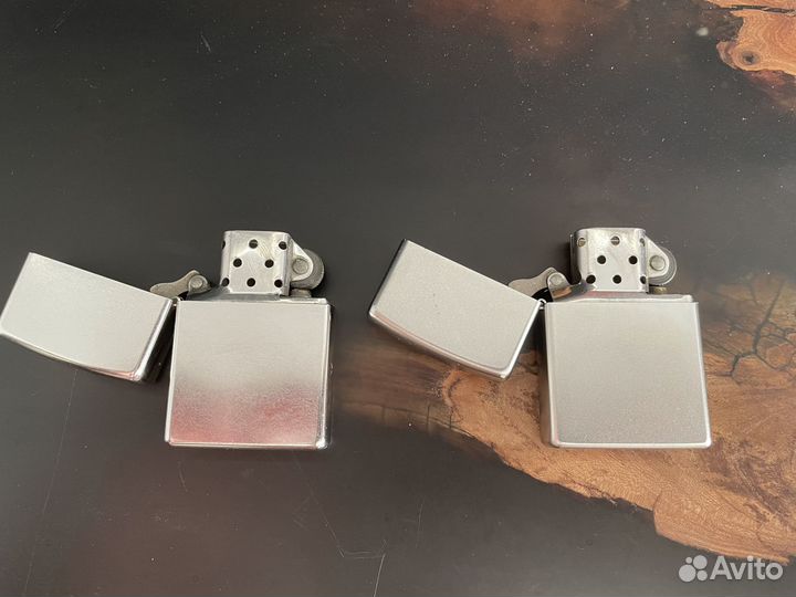 Две оригинальные зажигалки Zippo (хром,глянец/мат)