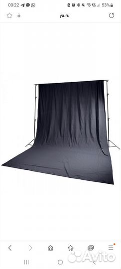 Тканевый фон 36м (бязь) черный и белый