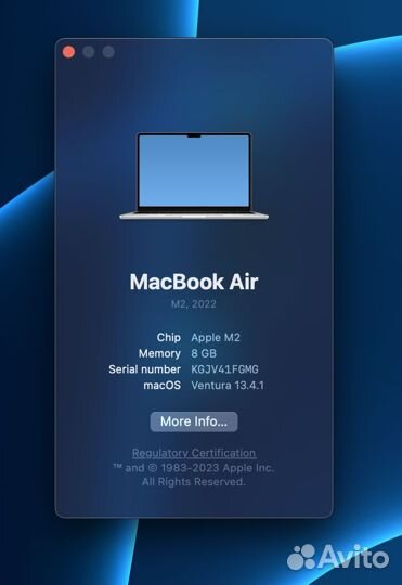 Apple MacBook air 13 2022 m2 256 8gb