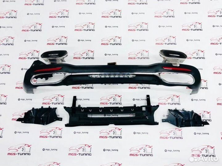 Задний диффузор с насадками AMG W222 Рестайлинг