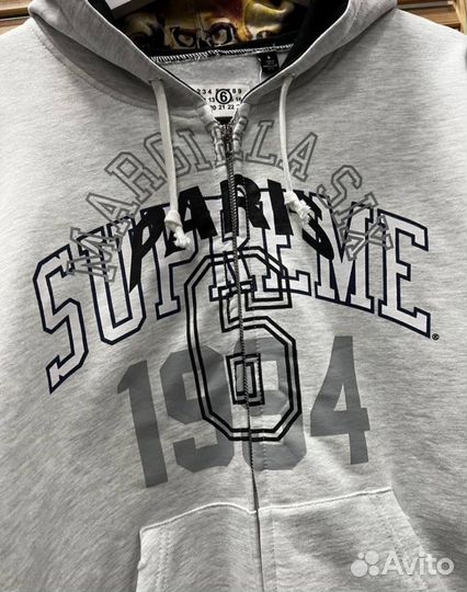 Худи Supreme x Maison Margiela серое