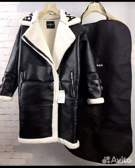 Дубленка удлиненная авиатор