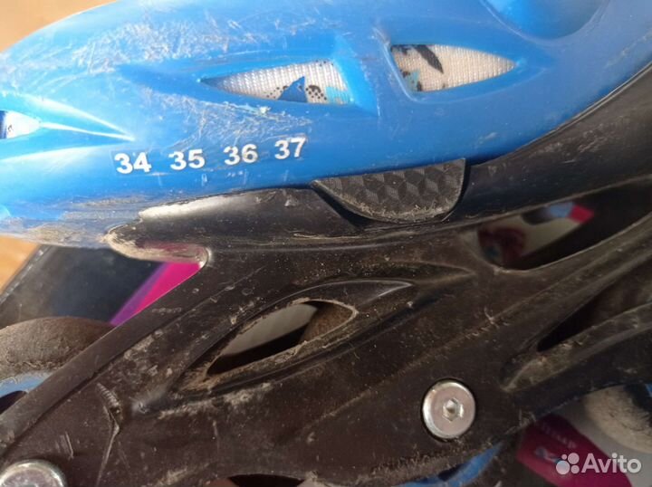 Роликовые коньки детские раздвижные р. 34-37