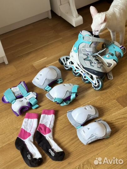 Ролики oxelo детские32-35 раздвижные Декатлон