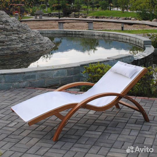 Шезлонг из натурального дерева AFM-503