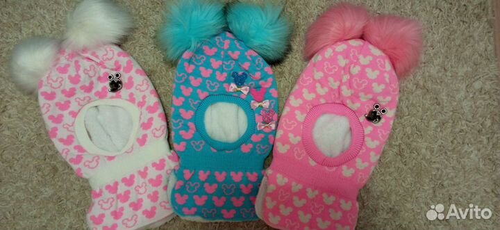 Шапка шлем для девочки зимняя