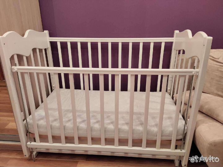 Детская кровать до 3 лет с матрасом бу