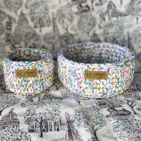 Корзины вязаные интертерные