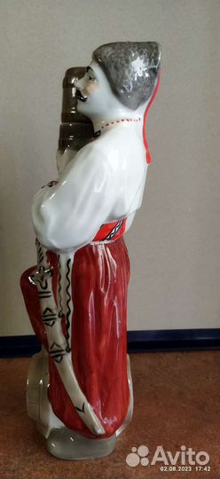 Редкий фарфоровый штоф графин «Казак» Киев