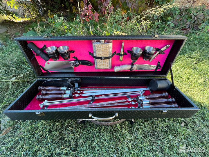 Шашлычный набор № 7 / красный велюр