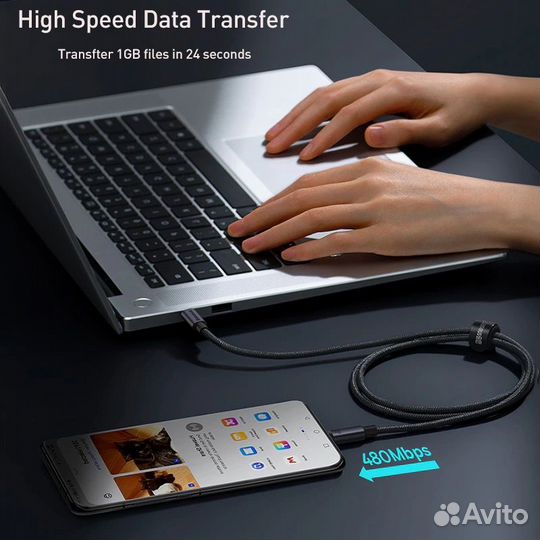 Кабель для быстрой зарядки Baseus 100 Вт Type-C 2м