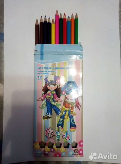 Карандаши цветные. Германия. Линейки разные. пенал