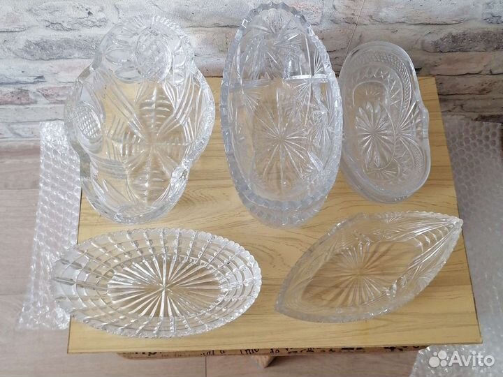 Конфетница, салатники СССР хрусталь