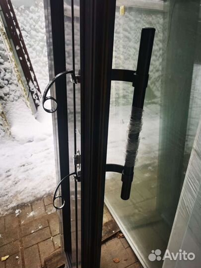 Ручка дверная алюминий прямая для пвх, Алюминия