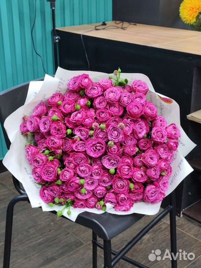 Букет розы пионовидные