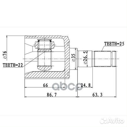 Шрус внутренний перед лев Z87791R Zikmar