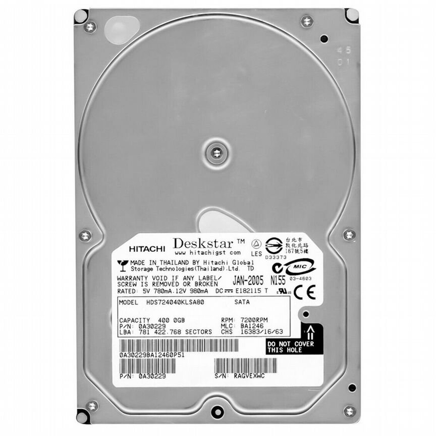 [HDS724040KLSA80] Жесткий Диск Hitachi 400gb Hds724040klsa80