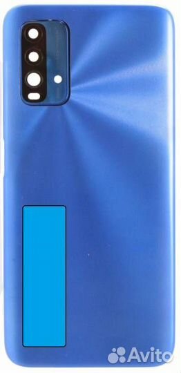 Задняя крышка для Xiaomi Redmi 9T Синяя (со стекло