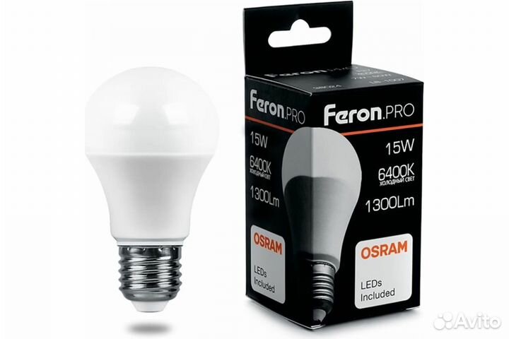 Лампа светодиодная LED 15вт Е27 дневной Feron.PRO