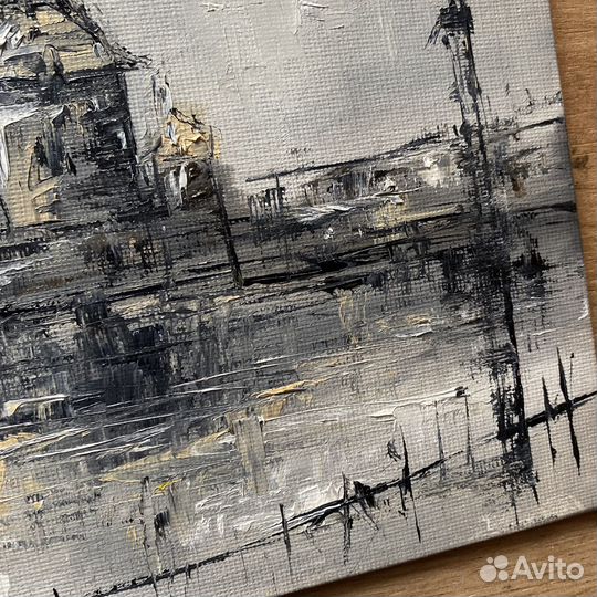 Картина маслом на картоне. Санкт-Петербург