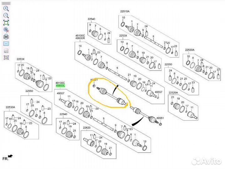 Б/У Вал приводной (Полуось) В хорошем состоянии