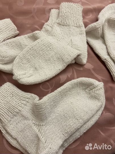 Носки шерстяные вязаные