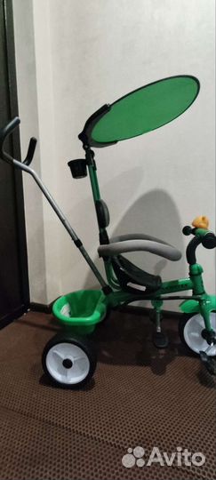 Велосипед трехколесный Kreiss с тентом Зеленый