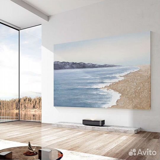 Текстурная картина маслом Морской берег Пейзаж