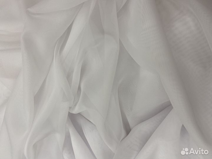 Штора из белой вуали 600х310