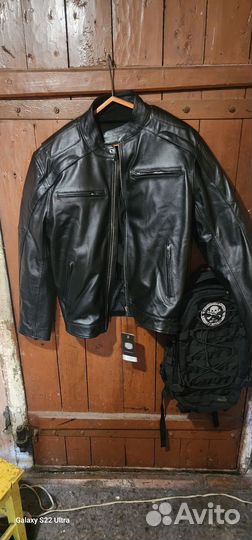 Мотокуртка кожаная мужская 50