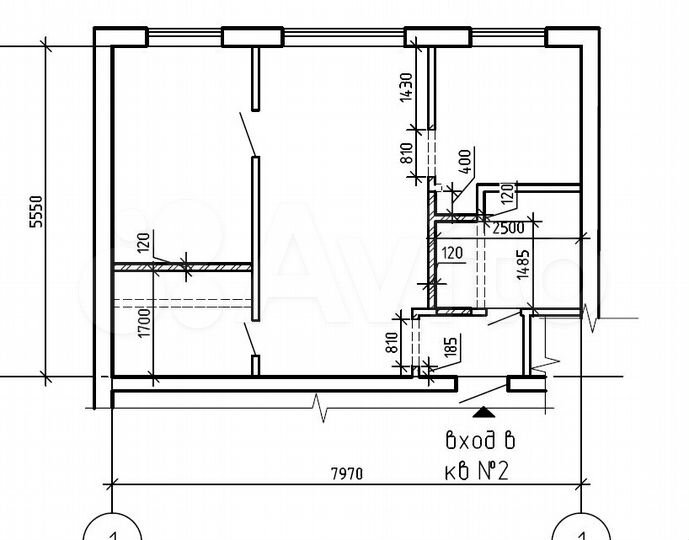 2-к. квартира, 41,3 м², 1/5 эт.
