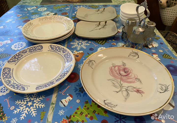Тарелки, чашки, салатники