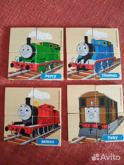 Деревянные пазлы и книга Томас и друзья