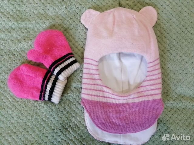 Шапка шлем, варежки