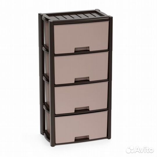 Комод для игрушек пластиковый венге 4 секции