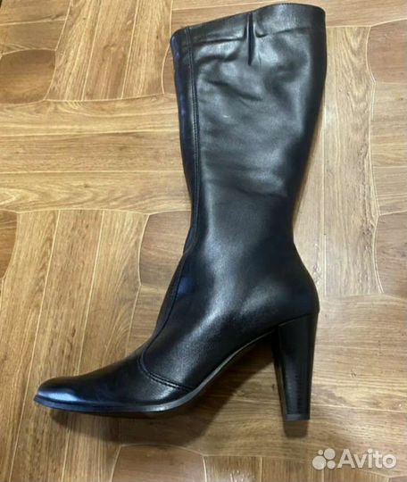 Сапоги женские демисезонные кожаные